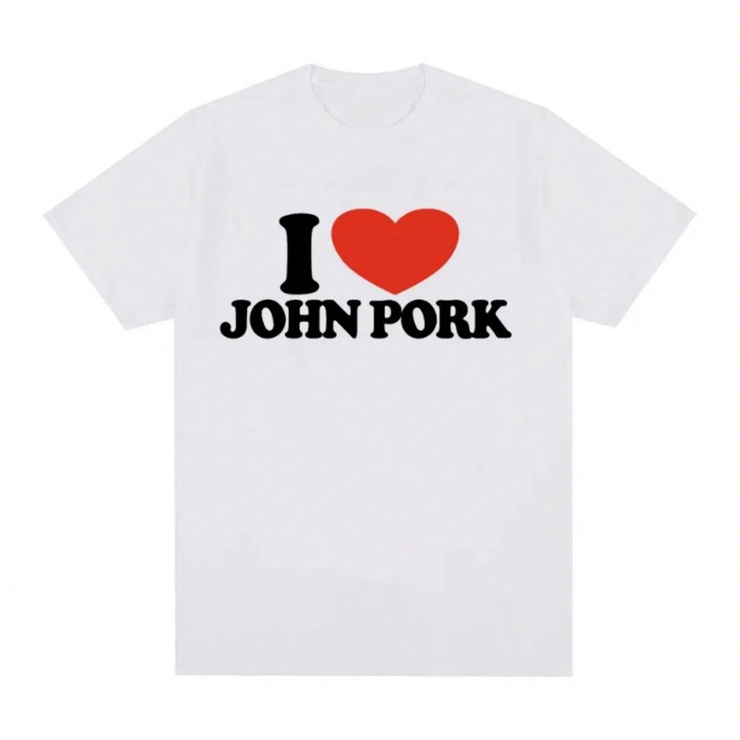 I Love John Pork Fun Pig T-Shirt unisex Fashion Retro T-Shirt Cotton Comfortable Short Sleeve T-Shirt S разноцветный