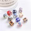 10 Stück 7 mm quadratische Blumenglasur-Porzellanperlen, Würfel, Keramikperlen für Schmuckherstellung, DIY-Charms, Armbänder, Halsketten, Basteln