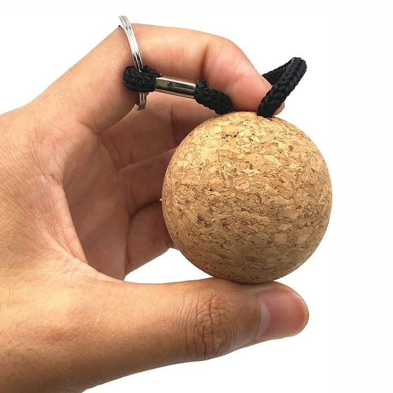 2 Stück 53mm Schwimmender Korkkugel Schlüsselanhänger Schwimmer Schlüsselanhänger Auftriebsfähig für Schlüsselanhänger Meeresbootfischen Segeln Surfen Wassersport