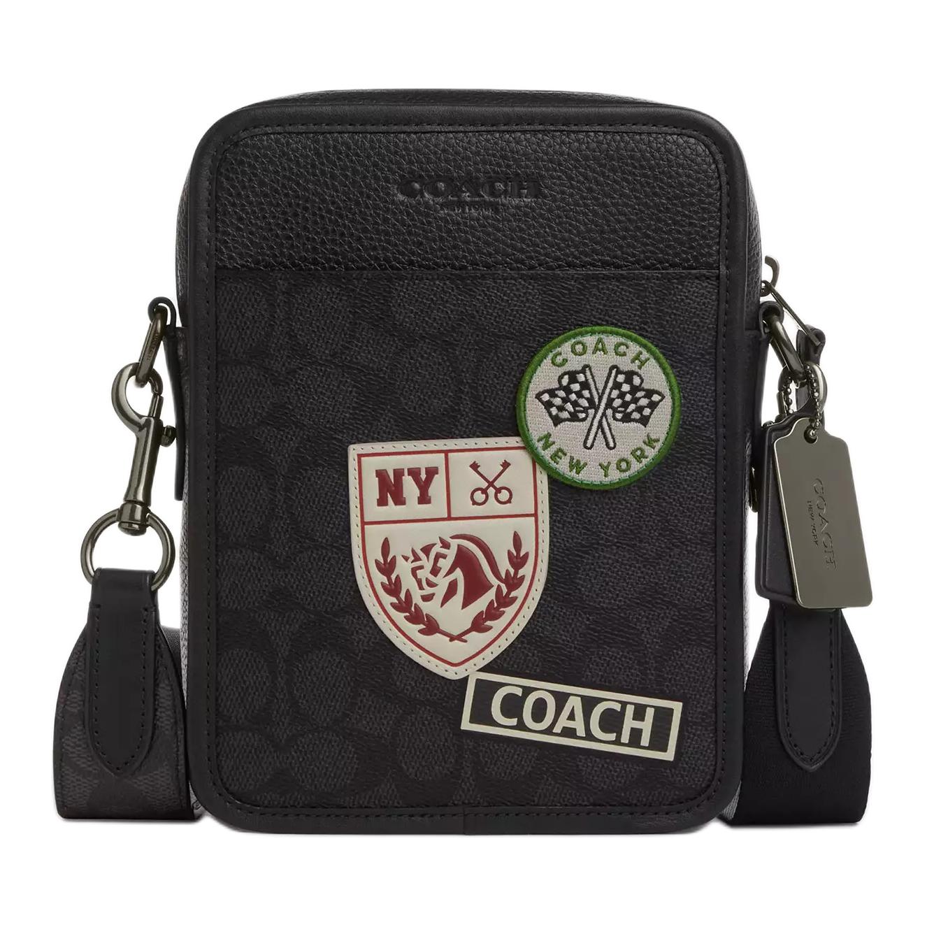 

Coach Sullivan 16 Adjustable Detachable Shoulder Strap Zipper Closure Coated Canvas Crossbody Bag Small Men Bags Charcoal CY894-QBA5F Basic Set (Bag+Dust Bag)