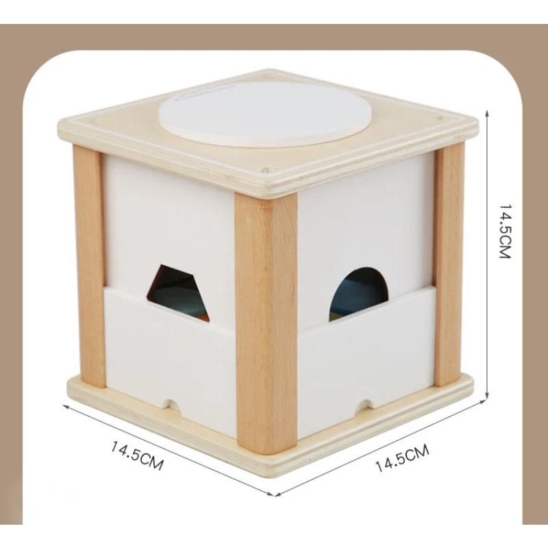 Montessori Intelligence Matching Box Geometric Shapes 3D Puzzle Early Education Three-Dimensional Wooden Paired Building Block