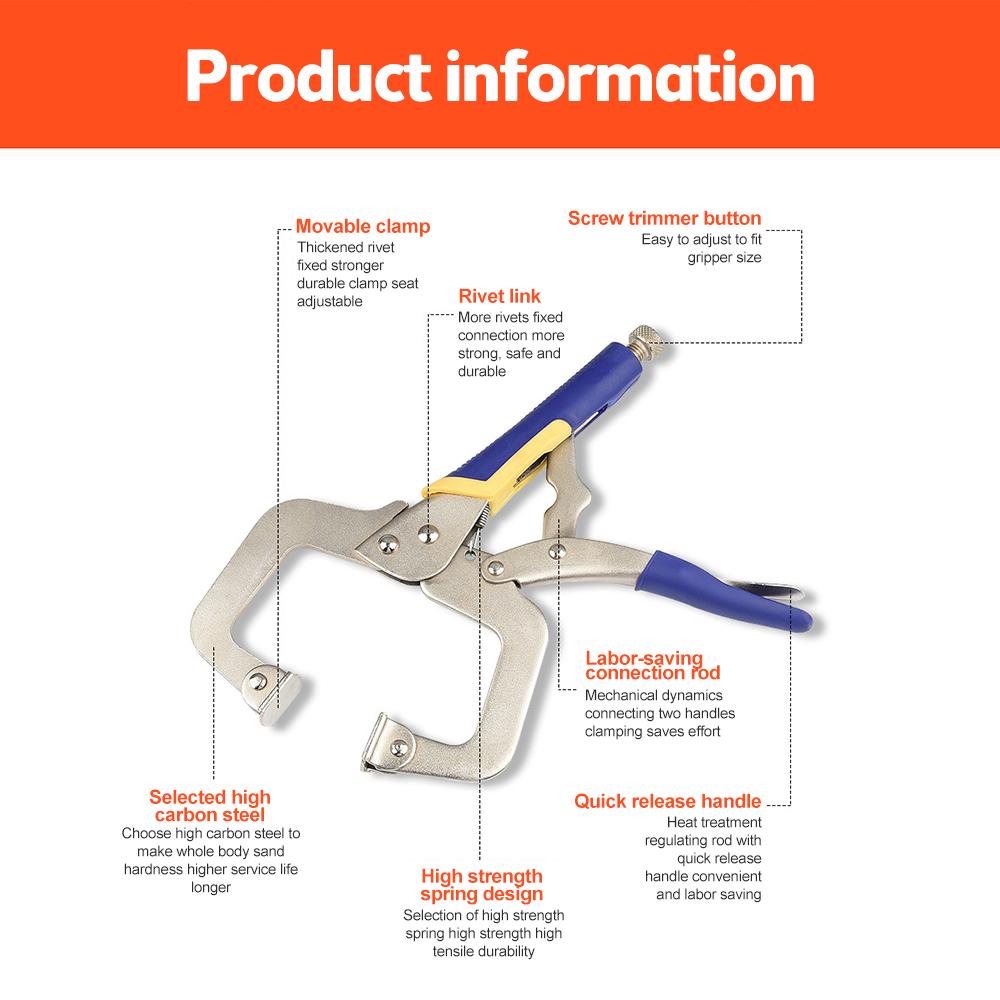 6/9/11/14/18-inch Multi-purpose C-clamp Heavy-duty clamping fixture Welding clamp