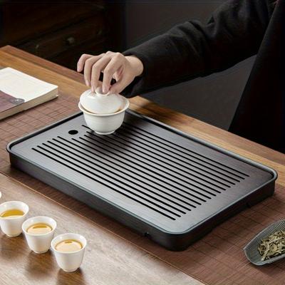 1pc Tea Tray Household Simple Small Tea Tray Water Storage Type Bamboo Tea Seat Round Tea Tray For Tea House Use