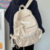 College Style Bow Backpack Large Capacity Canvas Shoulders Bag Cute Students School Bag  School