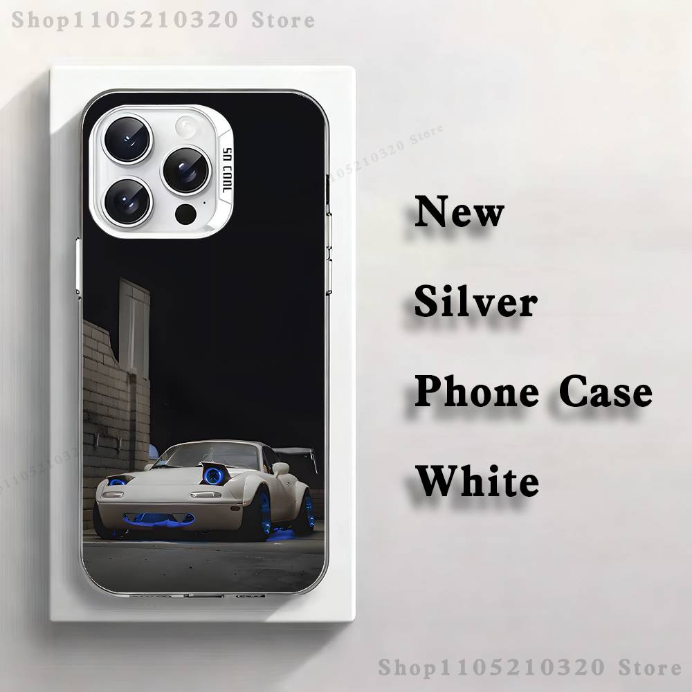 

Cute M-Miata M-Mx5 Red Car Phone Case For iPhone 17,16,15,14,13,12,11,Mini,Pro,E,MAX White Matte Silicone Whtie Cover iPhone13PRO