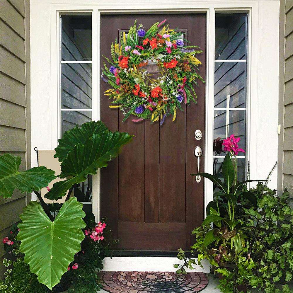 Kranzdekoration Simulation Kunststoff Wasserpflanzenkranz, Heimdekorationskranz Türhänger Kunststoffrebe