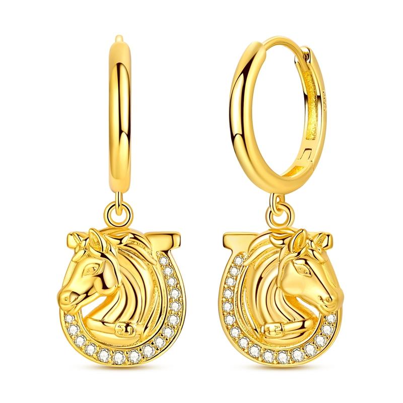 

925 Sterling Silver Golden Textured Irregular Earrings Wavy Striped Dangle Earrings CZ Stone Jewelry Gift for Women Girls