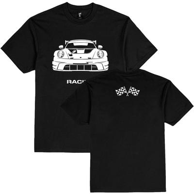 Camiseta Estampada Gráfica de Bandera de Coche de Carreras Camiseta de Algodón de Manga Corta Camisetas Unisex de Cuello Redondo Ropa Hip Hop