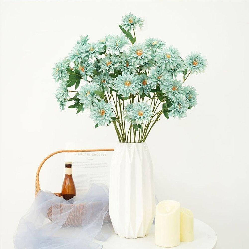 3 Heads Artificial Dahlia Flower 64cm Length Hydrangea Flower Simulation Flowers  Photography Props