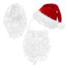 Santa Costume with Santa Beard, Santa Hat, Santa Wig for Adult Cosplay, Christmas Santa Costume Decoration for Women Men