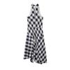 Summer New French Temperament Small Plaid Hanging Sleeveless Neck Irregular Dress