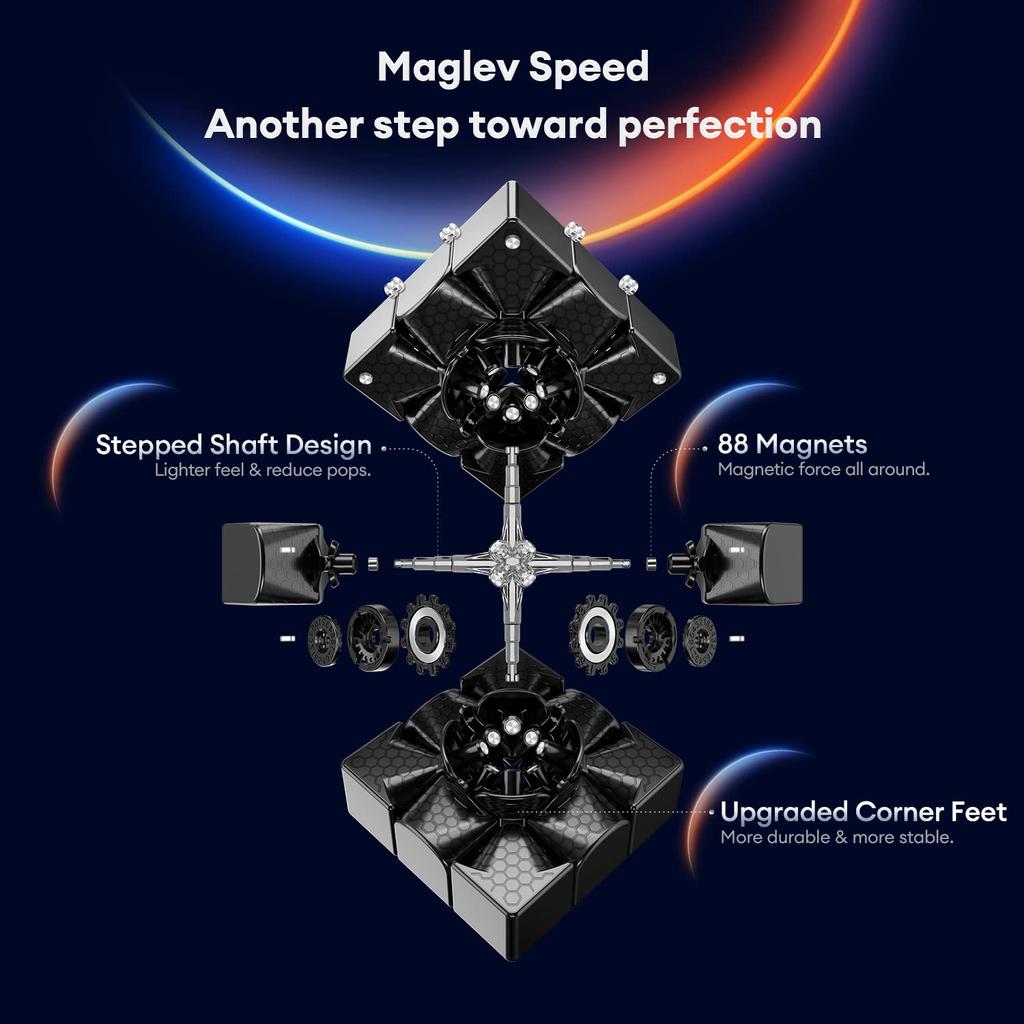 GAN 13 Maglev UV-beschichtet, Offizieller Wettbewerbs-Magnetwürfel - Hochleistungs-Magnet-Gancube 3x3, Stickerlos, Leichtgängiger Zauberwürfel