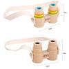 Children'S Wooden Portable Mini Binoculars Lanyard Magnifying Glass Outdoor Observation Scientific Toy