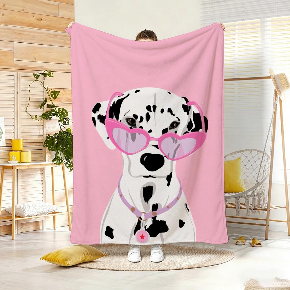 Illustration D-Dalmatian Throw Soft Warm Throw Blanket For Bedroom Living Room Bed Travel Camping Picnic Gift