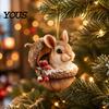 Seasonal Tree Ornaments Forest Animal Acorn Hanging Ornament, 2D Acrylic Flat Printed Thoughtful Christmas Gifts Decor for Christmas, Woodland