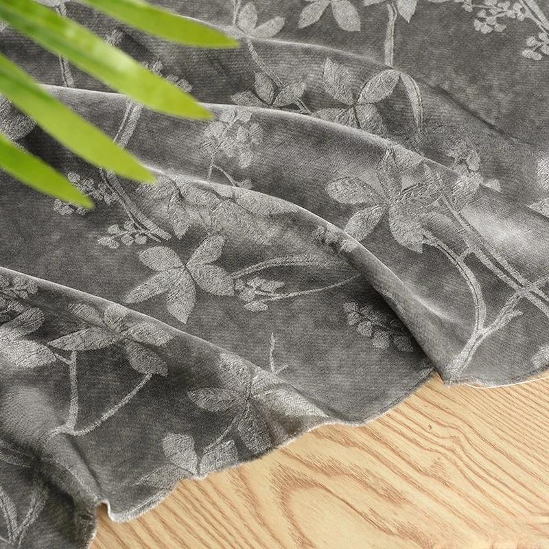 50x147cm New Chinese Floral Gauze Fabric Slip Skirt Cheongsam Shirt Soft Silky and Breathable DIY Clothing Fabric