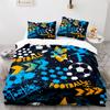 Soccer Duvet Cover Set Football Sport Galaxy Background Polyester Comforter Cover King Queen Twin Full Size For Kids Boys Girl