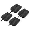 4PCS Travel Shoe Bags Large Capacity Waterproof Black Travel Clothes Storage Bag with Zipper for Home Travelling Gym