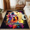 1PC Custom Name Golden Energetic Canine Art Theme Floor Mat Ideal for Living Room, Game Rooms, Office, Bedroom, Floor Mat Playful Design