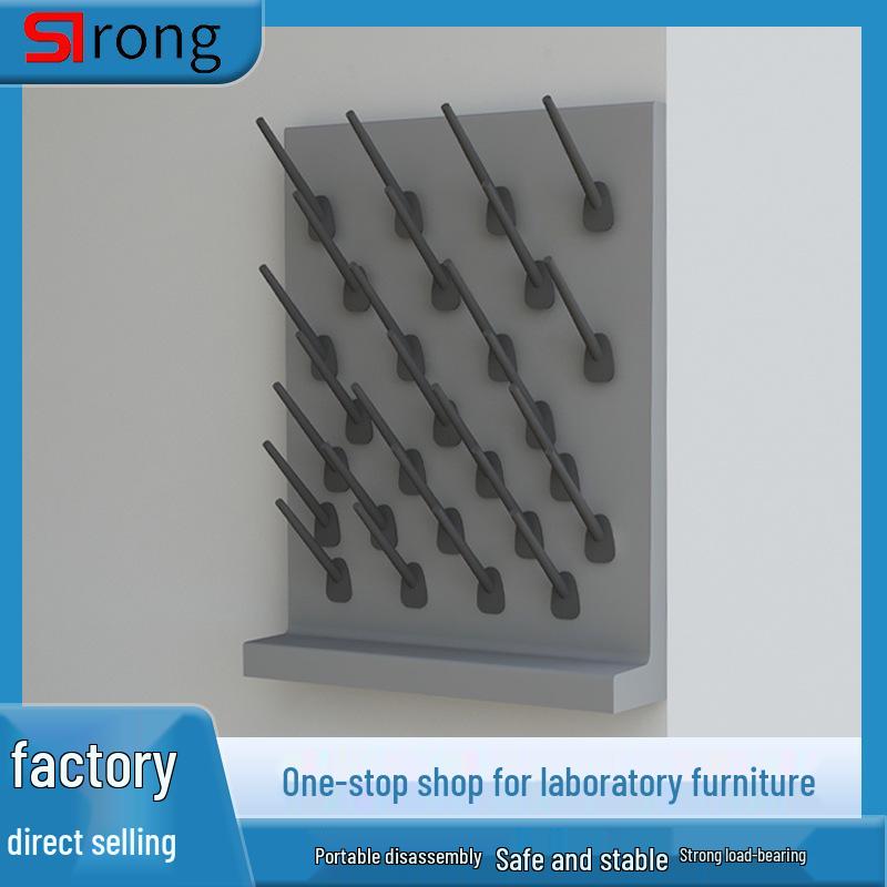 Adjustable Laboratory Drip Stand: Single/Double-Sided 27-Rod Beaker Rack for Drying Glassware Single-Sided 27-Rod