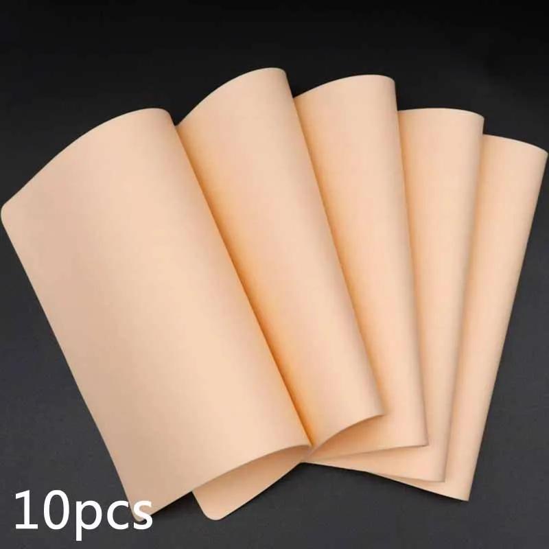 10pcs Tattoo Practice Skin Eyebrow Practice Latex Skin Both Side Synthetic Leather Tattoo Accessories Microblading Practice Skin