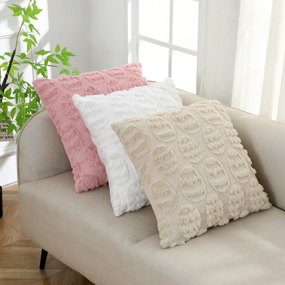 Egg Pattern Easter Pillow Cover Fluffy Super Soft Cushion Cover Invisible Zipper Thicken Plush Pillow Case Holiday Festivals
