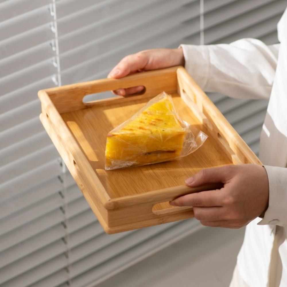 Large Serving Tray Bamboo Breakfast Tray Retro Food Tray  Home Kitchen Supplies