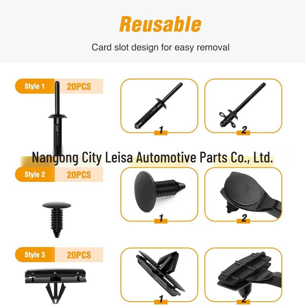 60PCS Nylon Barbed Rivets for Jeep Chrysler Models 68039280AA 6030441