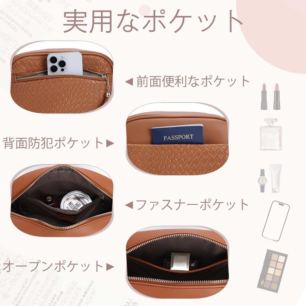 VASCHY Women's Shoulder Bag, Small Leather Crossbody Bag, Lightweight, Waterproof, with Shoulder Strap, Perfect for Travel, Commuting, and Casual