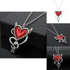 Gothic Heart Pendant Necklace With Snake Chain Alloy Accessory For Men And Women