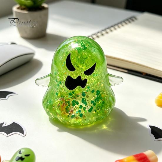 Glitter Ghost Toy Halloween Stress Relief Toy, Spooky Squeeze Sensory Clear Fidget for Focus and Relaxation