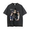 Anime Hokuto No Ken Kenshiro Vintage Washed T Shirt Fist of The North Star T-shirt Men's Women Manga Fashion Oversized T-shirts