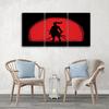 Three Piece Picture Canvas Print Samurai Japan Sun