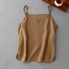 Women Cotton Linen Camisole Tank Top Short Plus Size Casual Top