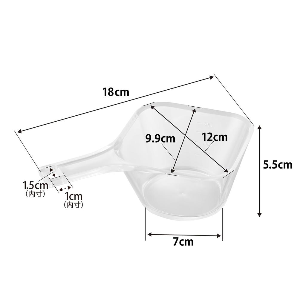 Yamazaki Tower Microwave-Safe, Easy-to-Clean Prep Bowl with Handle, Small, Clear, W18 X D12 X H5.5cm, Dishwasher-Safe, with Graduations, Made In