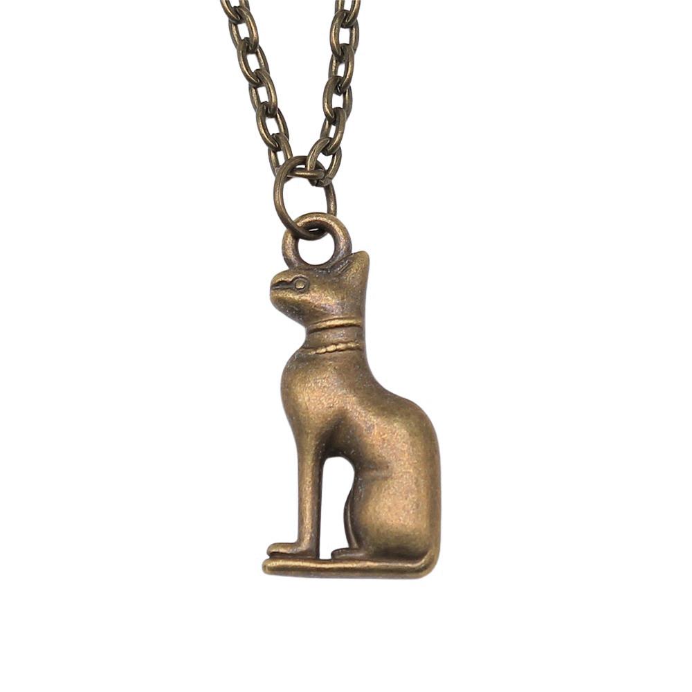 Cat Charm Necklace Cute Animal Pendant For Lovers Minimalist Pet Jewelry Gift 43cm Chain