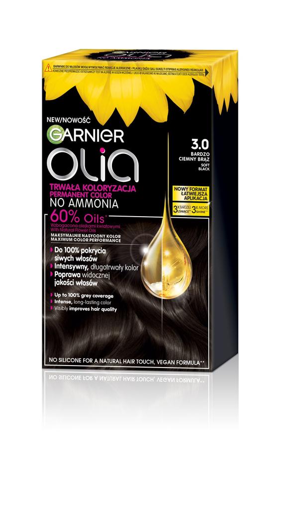 Garnier Olia Hair Dye No. 3.0 Soft Black - Very Dark Brown