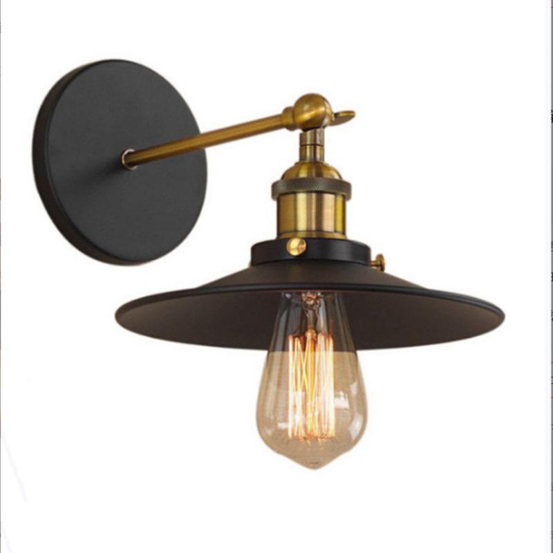 

Американский LOFT Ретро Индустриальный Бронзовый Складной Настенный Светильник Для Ресторанов, Кафе, Баров и Спальни Conventional E27 lamp holder 22CM (black) чёрный