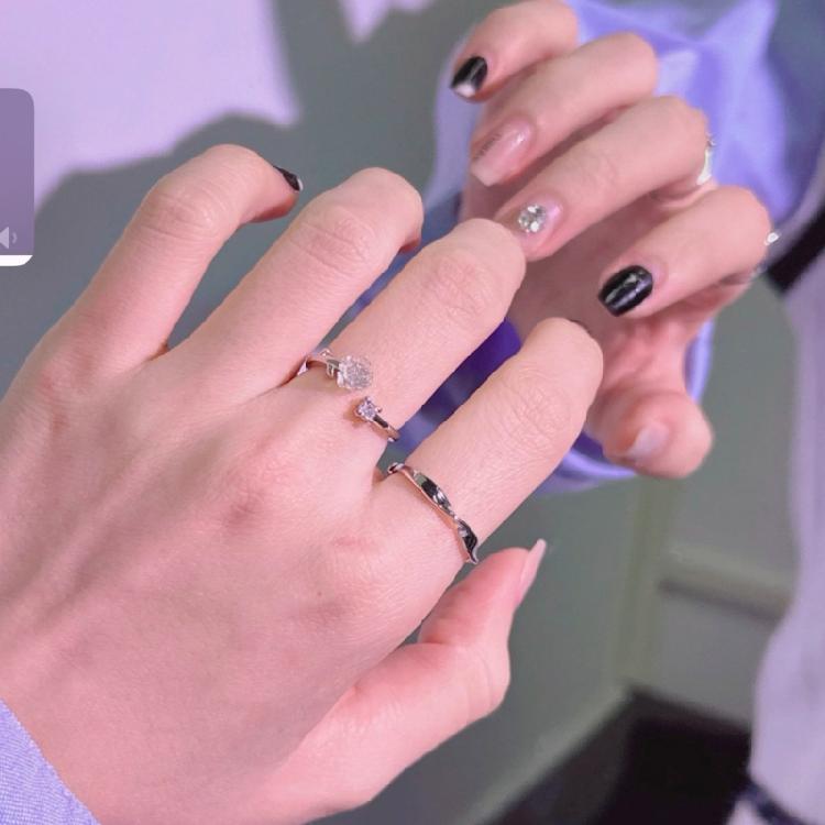 Anéis de Namoro Anéis Abertos Flor Anéis de Dedo Ajustáveis Textura Prateada Joia de Dedo Flor Perfeito para Várias Ocasiões