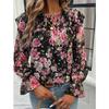 Printed Shirt Female Temperament Long-sleeved Shirt Blouse