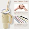 ALINK 14 inch Extra Long Pastel Color Silicone Replacement Straws for 40 oz Stanley Cup, Reble Flexible Drinking Straws for 1 Gallon Jug, 64 oz Water