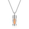 Stainless Steel Aromatherapy Pendant Necklace with Hollow Cylinder and Cross Pendant
