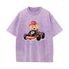 SX-14 MINISO 2026 Summer Vintage Wash  Printed Pure Cotton Shoulder Style Men's and Women's Round Neck Short Sleeved Couple T-shirt