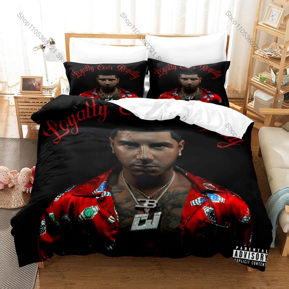 Personality Rapper Anuel AA Bedding Set New Real Hasta La Muerte Printed Brushed Microfiber Duvet Cover Pillowcase For Fans Bedr