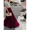 Solid Color Elastic Waist Half Length Skirt Pure Color Elastic Waist Skirt