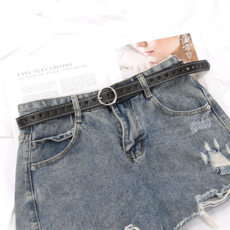 Women PU Leather Belt Hollow Out Loving Ladies Waist Belt Personality Female Designer Jeans Pants Strap for Women Girls