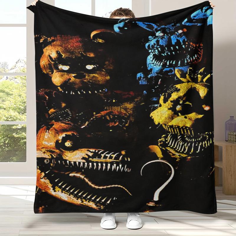Coperta in Flanella Horror Freddy F-FNAF Games, Coperta in Peluche Calda Ultra Morbida per Casa Camera da Letto Letto Divano Ufficio Campeggio Picnic