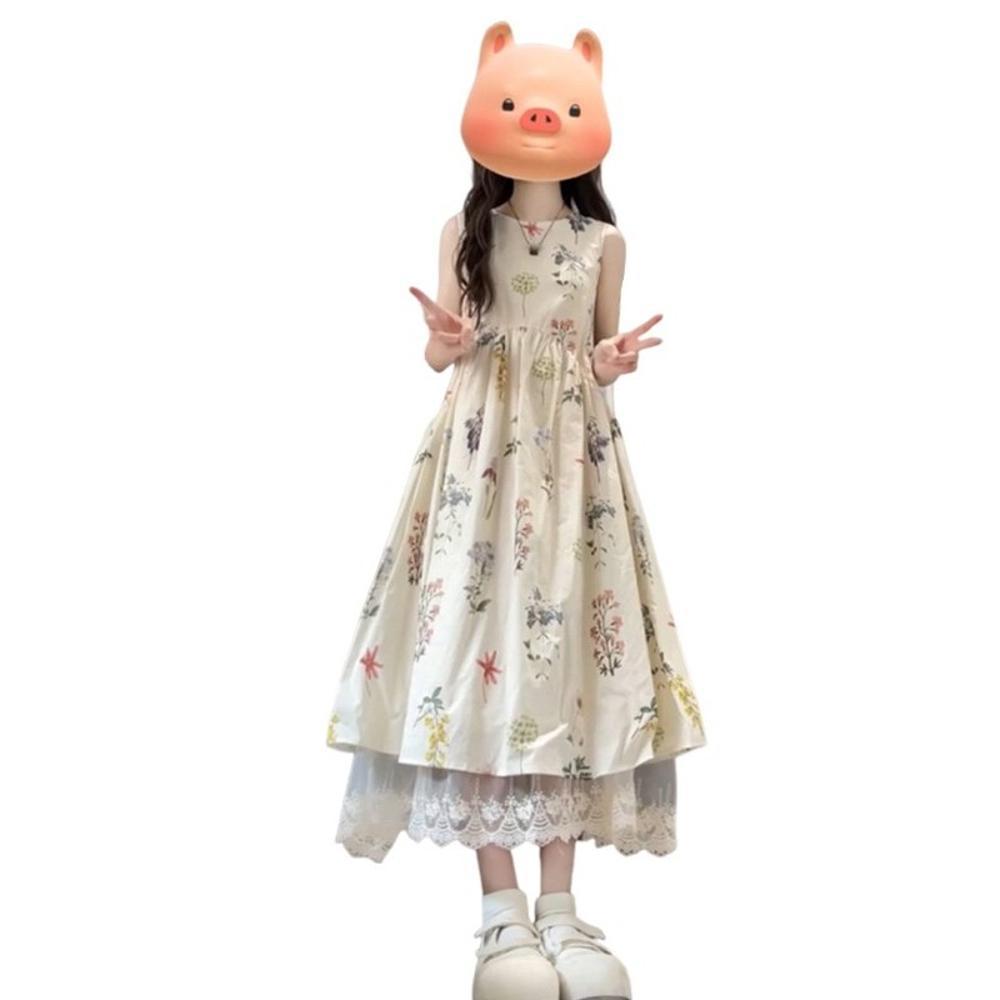 High-end French Sleeveless Vest Floral Dress Casual Summer New Seaside Vacation Temperament Long Dress