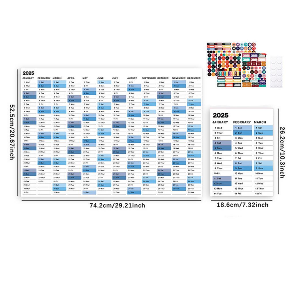 2026/2026 Yearly Wall Calendar Annual Planner Home Decoration Desk Accessories Schedule Organizer 12 Months 365 Days Calendar
