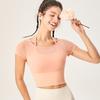 Womens Breathable Mesh Yoga Top Short Sleeve Fitness Shirt Slim Fit Running Workout Tee